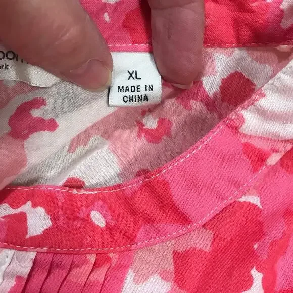 Liz Claiborne New York Pink Floral Round Neck 3/4 Sleeve Top XL - Picture 4 of 8